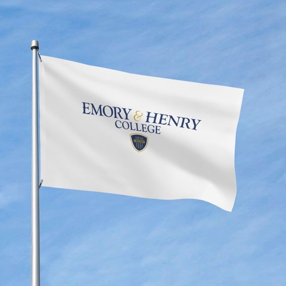Emory & Henry College Logo 3x5 Ft Flag Double Sided Indoor Outdoor Double Stitched Polyester Flag With 2 Grommets-Both Side Can Be Read