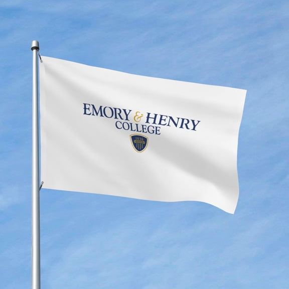 Emory & Henry College Logo 3x5 Ft Flag Double Sided Indoor Outdoor Double Stitched Polyester Flag With 2 Grommets-Both Side Can Be Read