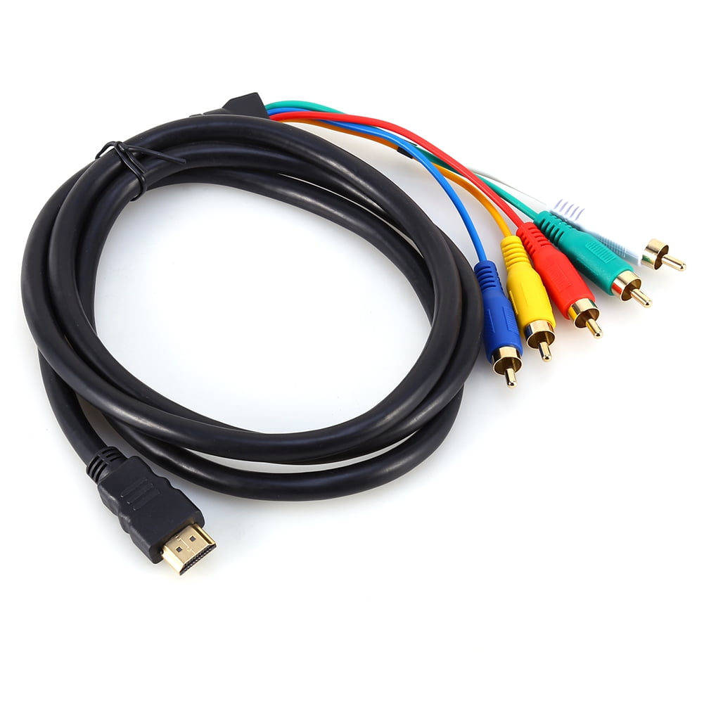 Emoshayoga Cable HDMI a RCA 5 pies HD 1080P HDMI Macho a 3 RCA AV Audio Video Converter Cable Adaptador de Cable para HDTV DVD