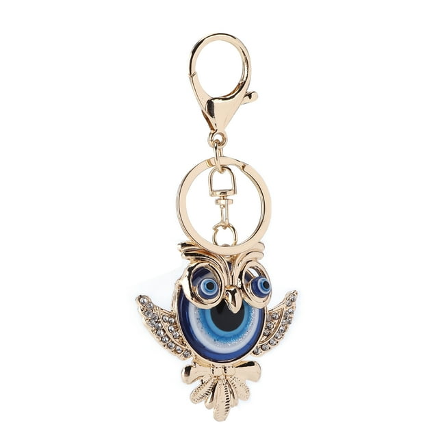 Emoshayoga Crystal Keychain Rhinestone Evil Eye Keychain Owl Pendant