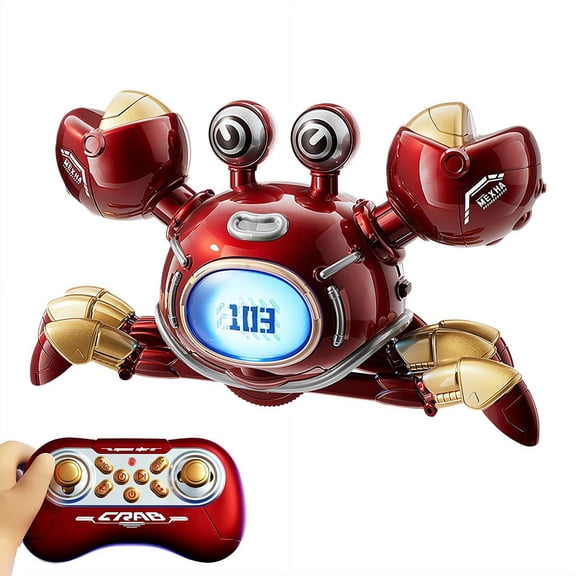 Emote Control Robot Crab Toy,Rechargeable With LED Lights And Music, Fast Crawling 360-Degree Stunt Rotation, 2.4GHz RC Robot Toys