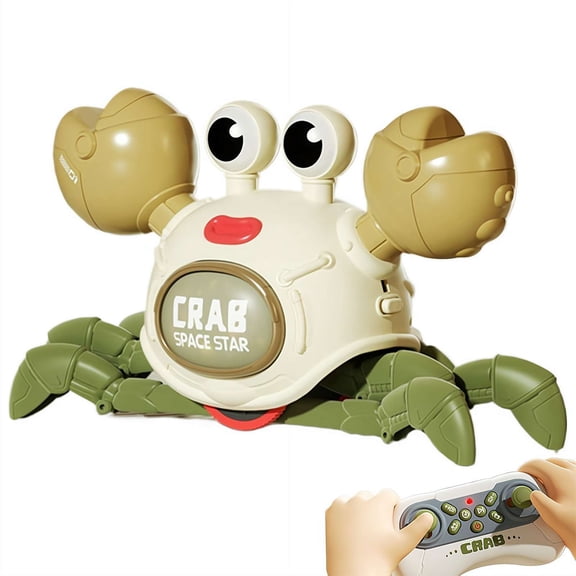 Emote Control Robot Crab Toy,Rechargeable With LED Lights And Music, Fast Crawling 360-Degree Stunt Rotation, 2.4GHz RC Robot Toys