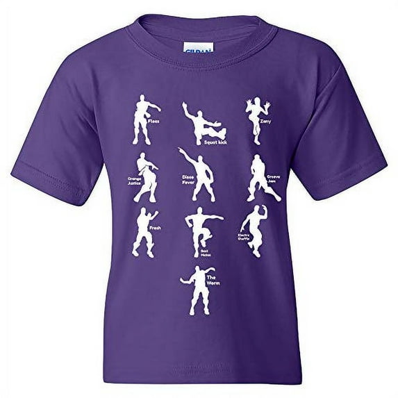 Emote Dances - Funny Youth T Shirt - Medium - Purple