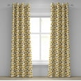 thumbnail image 1 of Emoticon Grommet Curtain, Smiling Face Character Illustration Feeling Happy Cool Surprised and in Love, 2-Panel Window Drapes for Bedroom Living Room, 50" x 120", Yellow Black Red, by Ambesonne, 1 of 6