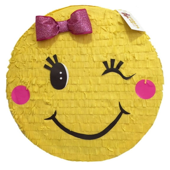 Emoticon Pinata with Pink Bow