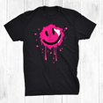 Emoticon Smiley Face Psychedelic Trippy Paint Drip Shirt Gift Black