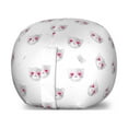 thumbnail image 1 of Emoticon Storage Toy Bag Chair, Cat Faces Pink Heart Shaped Eyes Romantic Animal Kitty Mascot in Love, Stuffed Animal Organizer Washable Bag, Small Size, Pale Grey Pink White, by Ambesonne, 1 of 3
