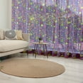 thumbnail image 1 of Emoticon Tulle Curtains with Rod Pocket, Nineties Comic Book Style for Women with Cosmetics Stars Lips Hearts on Purple, Sheer Drape for Wedding Party 2 Panels, 7 Sizes, Multicolor, by Ambesonne, 1 of 3