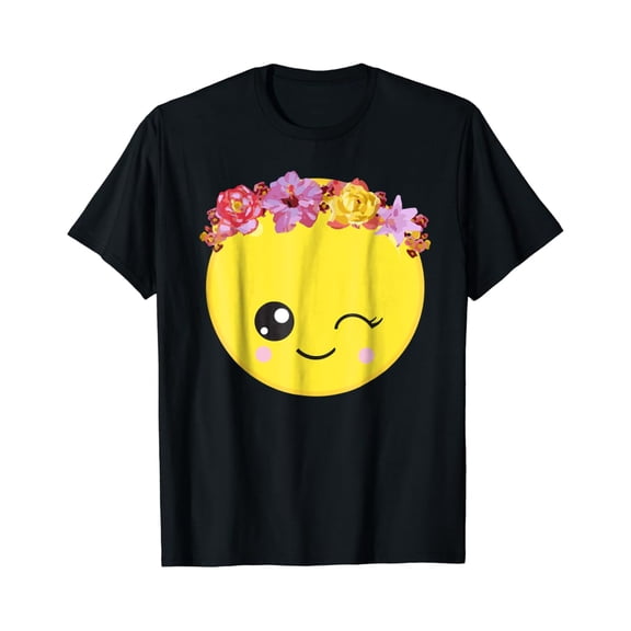 Emoticon Winking Flower Crown T-F583