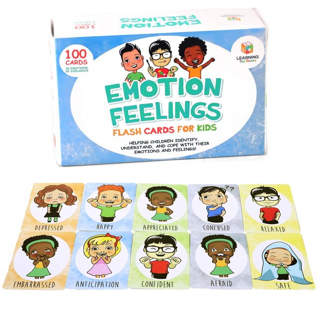 Emotion for Kids DHF10 (50 Cards) Feelings Emotions for Autism, ABA