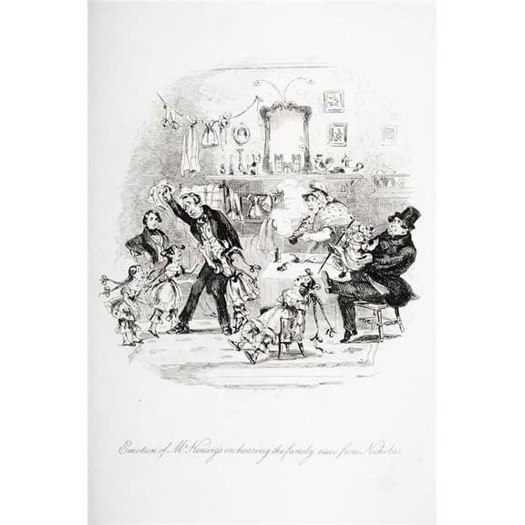 Emotion of Mrkenwigs on Hearing the Family News From Nicholas Illustration From the Charles Dickens Novel Nicholas Nic 1 Poster Print, 12 x 18