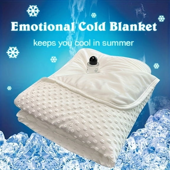 Emotional Cooling Blanket for Relaxation -Soundwave Technology, Embossed Striped Design with Ball Accents, 100% Polyester Breathable Lightweight Summer Throw, Machine Washable Wrinkle-Resistant Multi