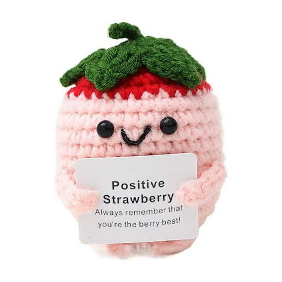 Emotional Crochet Knitted Doll with Positive Card Emotional Support Funny Doll.,