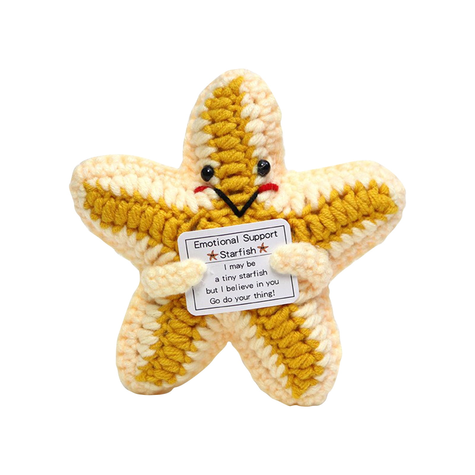 4 X 2 Inch Positive Sunflower Crochet, Mini Handmade Emotional Support Knitted Toy