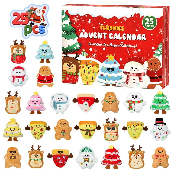 Emotional Plush Advent Calendar 2025 for Kids or Teens, with 25 PCS Mini Collectible Plushies, Stocking Stuffers, Unique Christmas Gift for Kids, Teens & Adults