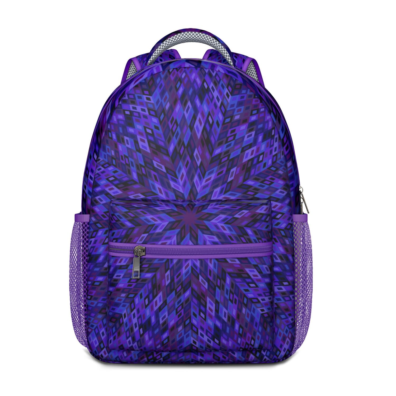 Emotional Psychedelic Backpack - Stylish Waterproof Daypack with Ergonomic Spinal Support, Vibrant Geometric Abstract Design for Teens & Adults
