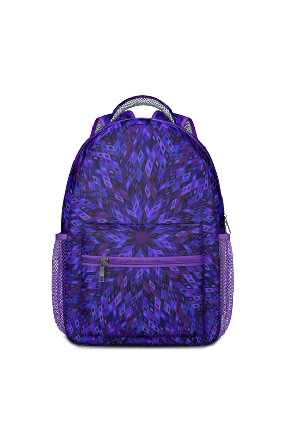 Emotional Psychedelic Backpack - Stylish Waterproof Daypack with Ergonomic Spinal Support, Vibrant Geometric Abstract Design for Teens & Adults