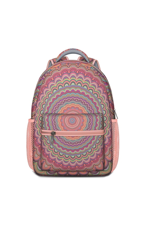 Emotional Psychedelic Backpack - Stylish Waterproof Daypack with Ergonomic Spinal Support, Vibrant Geometric Abstract Design for Teens & Adults