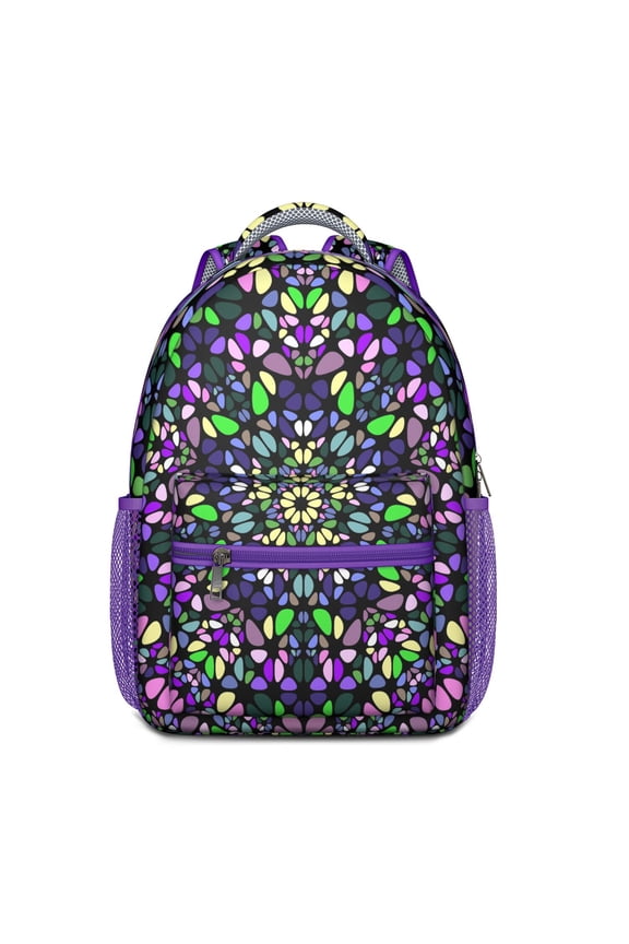 Emotional Psychedelic Backpack - Stylish Waterproof Daypack with Ergonomic Spinal Support, Vibrant Geometric Abstract Design for Teens & Adults