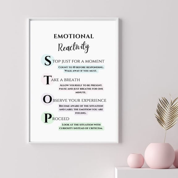 Emotional Reactivity STOP Wall Art Print