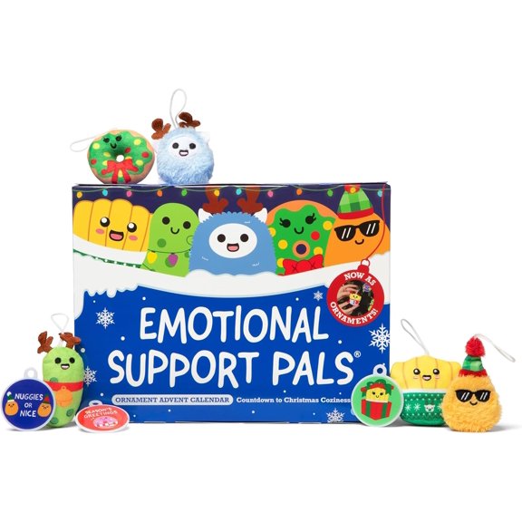 Emotional Support Advent Calendar by Relatable, Includes Mini Plush Toys and Ornaments, Fun and Stocking Stuffer for Loved Ones of All Ages, Includes 24 Ornaments in Countdown Calendar