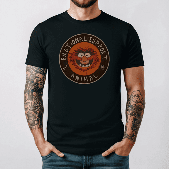 Emotional Support Animal Classic Puppet Show Funny Parody Graphic Art,for men and women up to 5XL