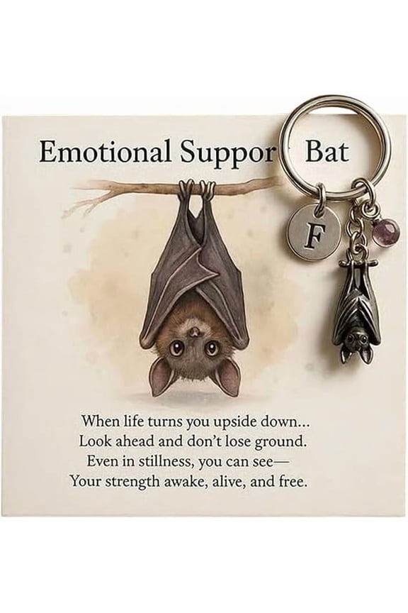Emotional Support Bat Inspirational Keychain Made Of Metal Material For Bag And Key Decoration