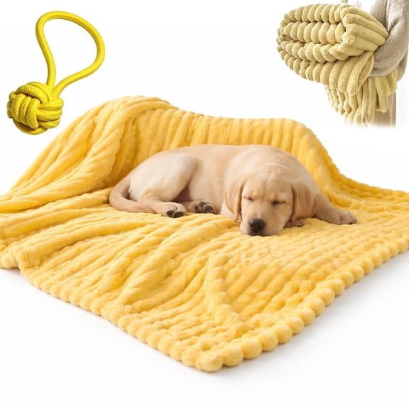 Emotional Support Blanket Yellow, Calming Blanket for Dogs
