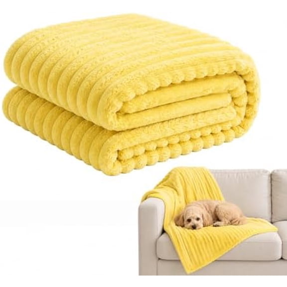 Emotional Support Blanket Yellow for Dogs Security Blanket, Calming Dog Blanket, Throw Rabbit Designed for Pets, Soft and Comfortable for Indoors Sofa