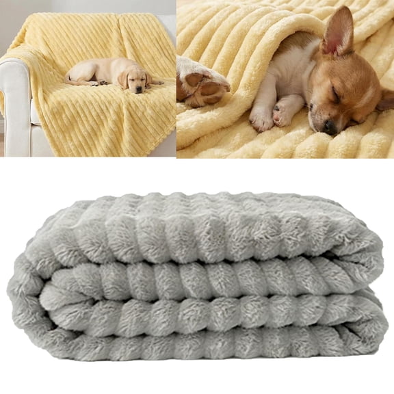 Emotional Support Blanket Yellow, Security Blanket, Calming Dog Blanket, Rabbit Hair Plush, Designed for Pets, Soft and Comfortable for Indoors Sofa, Kennel