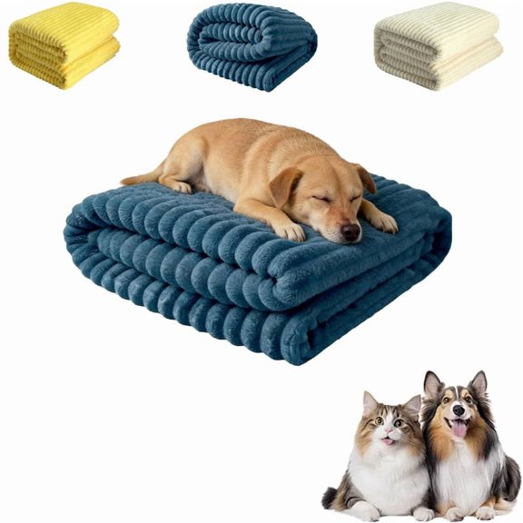 Emotional Support Blanket Yellow, Security Calming Dog Blanket, Faux Rabbit Fur Polyester Material, Designed for Pets, Soft and Comfortable for Indoors Sofa, Kennel