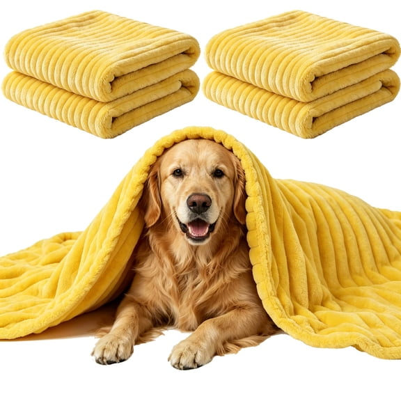 Emotional Support Blanket for Dogs, Yellow Blanket for Dog, Washable High Visibility Dog Blankets, for Help Reduce Pet Separation Anxiety