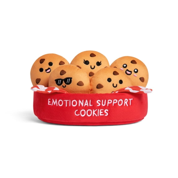 Emotional Support Pals Cookies, 5 Food Cookie Plush Toys with Carrying Basket