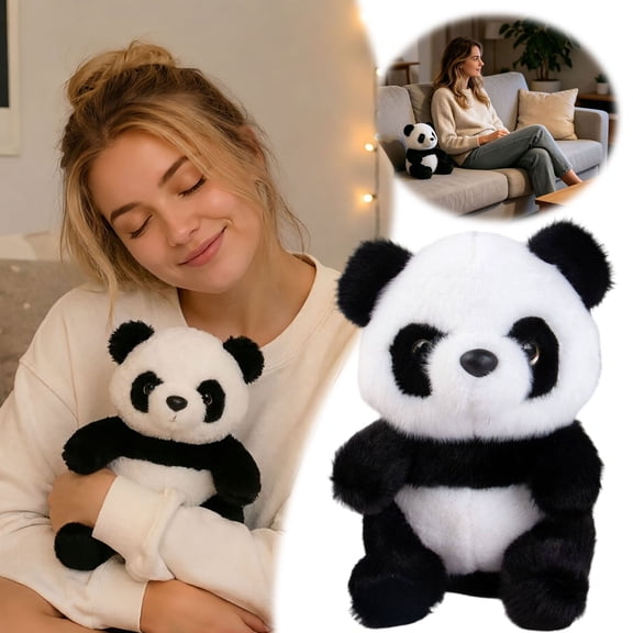 Emotional Support on Demand Polyester Animal Get a Hug Panda Bear, Calm Down Stress Relief Panda for Anxiety Sleep Buddy, Realistic Lifelike Pets Companion Gifts, Panda Comfort Companion