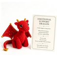 thumbnail image 1 of Emotional Support Dragon Pocket Buddy, Mini Crochet Figurine with Uplifting Message Card, Small Stress-Relief Decor, Perfect Gift for Adults & College Students red, 1 of 7