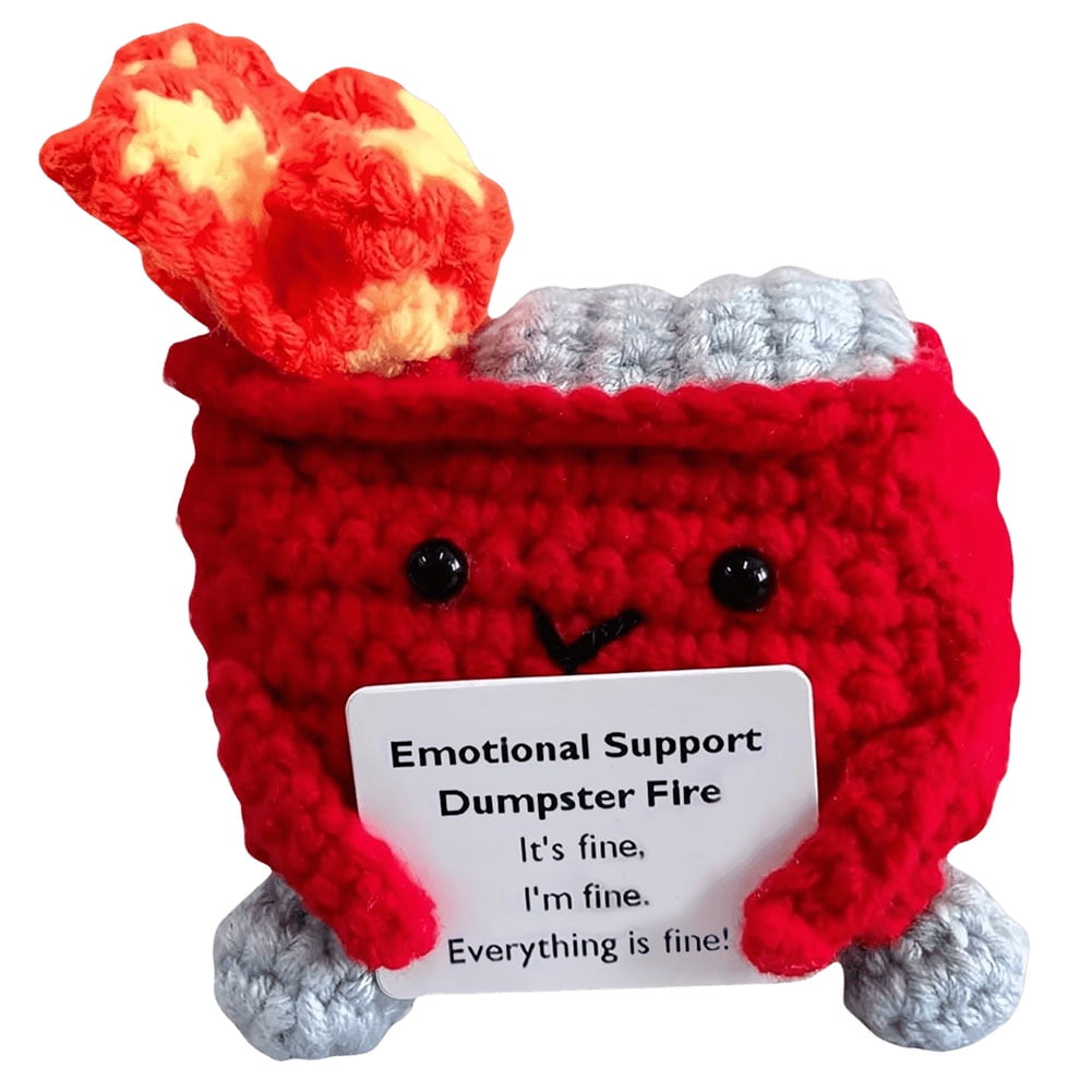 Emotional Support Dumpster Fire Plüsch - Lustiges Gag-Geschenk, Schreibtischdekoration (Pink)
