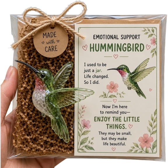 Emotional Support Glass Animal Figurine with Encouragement Card