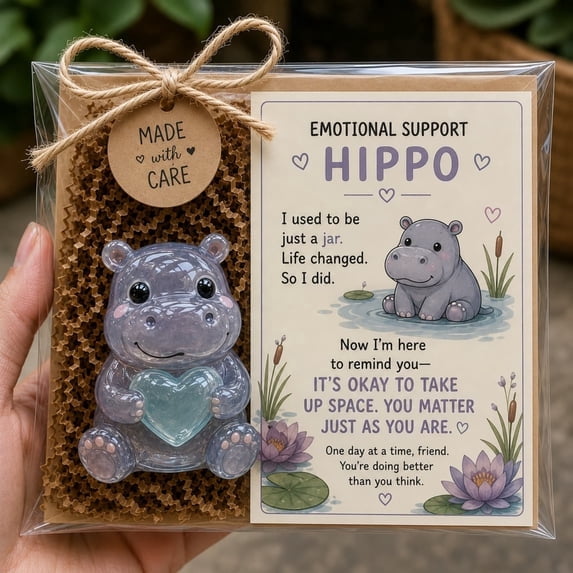 Emotional Support Glass Animal Gift,Mini Glass Animal Figurine with Encouragement Card for Stress Relief Ready-to-Gift Keepsake for Friends, Family, Coworkers