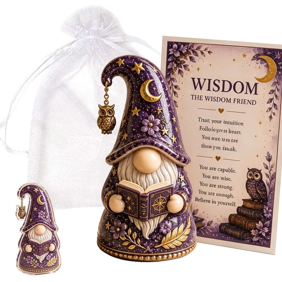 Emotional Support Gnome Collection, Inspirational Mini Gnome Figurine for Desk Decor, Funny Motivational Christmas Decor in Home Office, Positive Keepsake Gift for Teacher Coworker Friend
