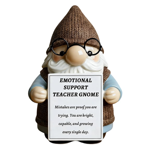 Emotional Support Gnome Decor Plush Handmade Tomte Figurine for Home Office Desk Shelf Decoration Gift