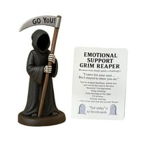 Emotional Support Grim Reaper Ornament With Sickle And Stern Design, Rustic Craft Hides Hidden Power, Quiet Companion For Desk And Home Decor
