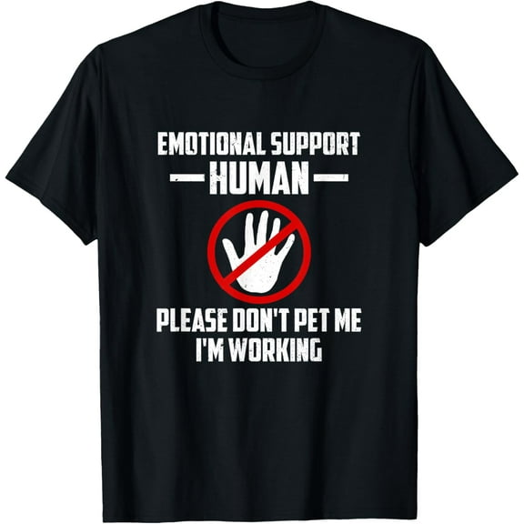 Emotional-Support Human Halloween Costume Do Not Pet Me T-ShirtMen's and women's gift, black and white T-shirt, size: Extra large S-4XL
