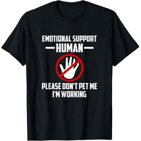Emotional-Support Human Halloween Costume Do Not Pet Me T-ShirtMen's and women's gift, black and white T-shirt, size: Extra large S-4XL