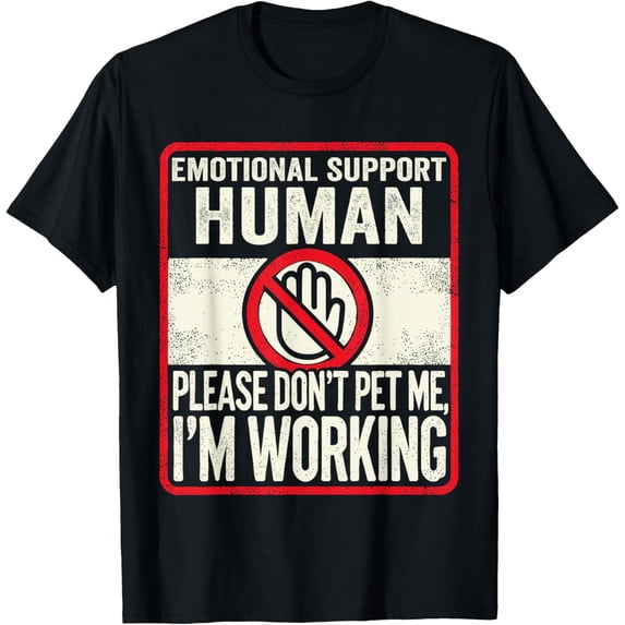 Emotional Support Human Halloween Do Not Pet, Halloween T-ShirtMen's and women's gift, black and white T-shirt, size: Extra large S-4XL