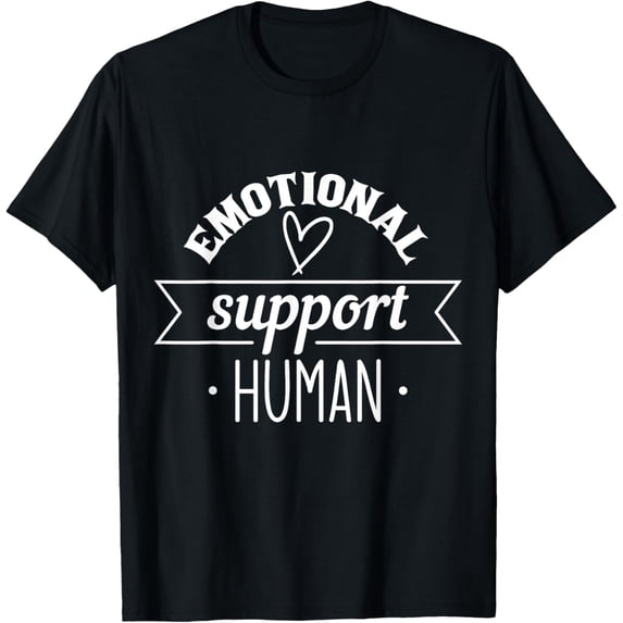 Emotional Support Human Mental Health Counselor Apparel T-Shirt men and women can wear, black, white, gifts