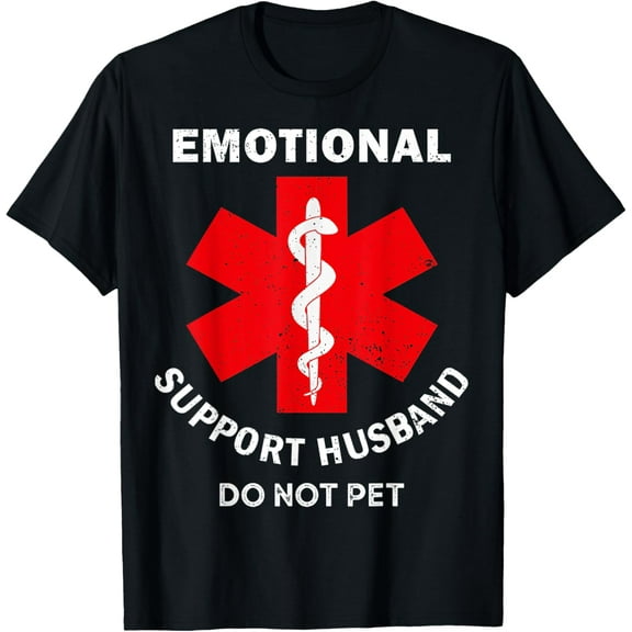 Emotional Support Husband Do Not Pet T-Shirt100%Cotton