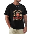 thumbnail image 1 of Emotional Support Husband Lively Men's Cotton Short Sleeve HD Print Tee for Casual T-Shirt Crew Neck Top Black XL, 1 of 7