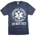 thumbnail image 1 of Men's Funny Emotional Support Husband T-shirt Sarcastic Do not pet Father's day dad gift tee (3X-Large Navy Blue), 1 of 6