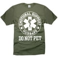 thumbnail image 1 of Men's Funny Emotional Support Husband T-shirt Sarcastic Do not pet Father's day dad gift tee (Small Military Green), 1 of 6