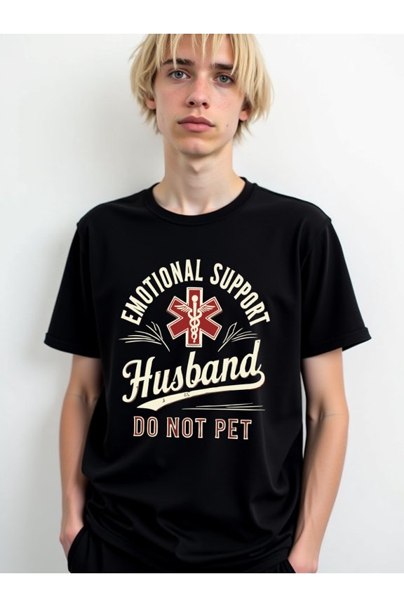Emotional Support Husband Tee Mens t shirt black graphic tees limited edition spring and summer clothing Vintage Unisex Shirt Graphic Tee tshirts